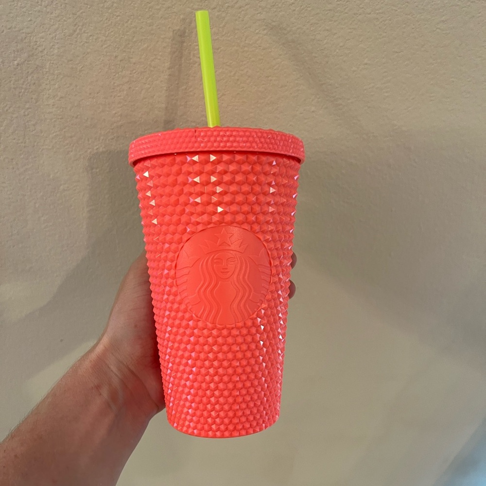 Starbucks Coral Dragonfruit studded tumbler 2022 NWT